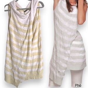 Stella Carakasi Cowl Neck Sweater in Soft Yellow and White